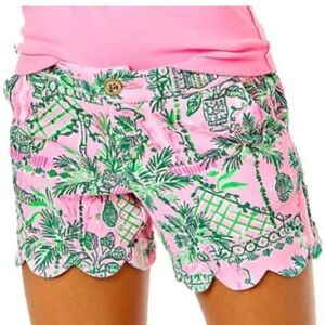 Lilly Pulitzer Mandavella Baby Buttercup Shorts with Scalloped Hem